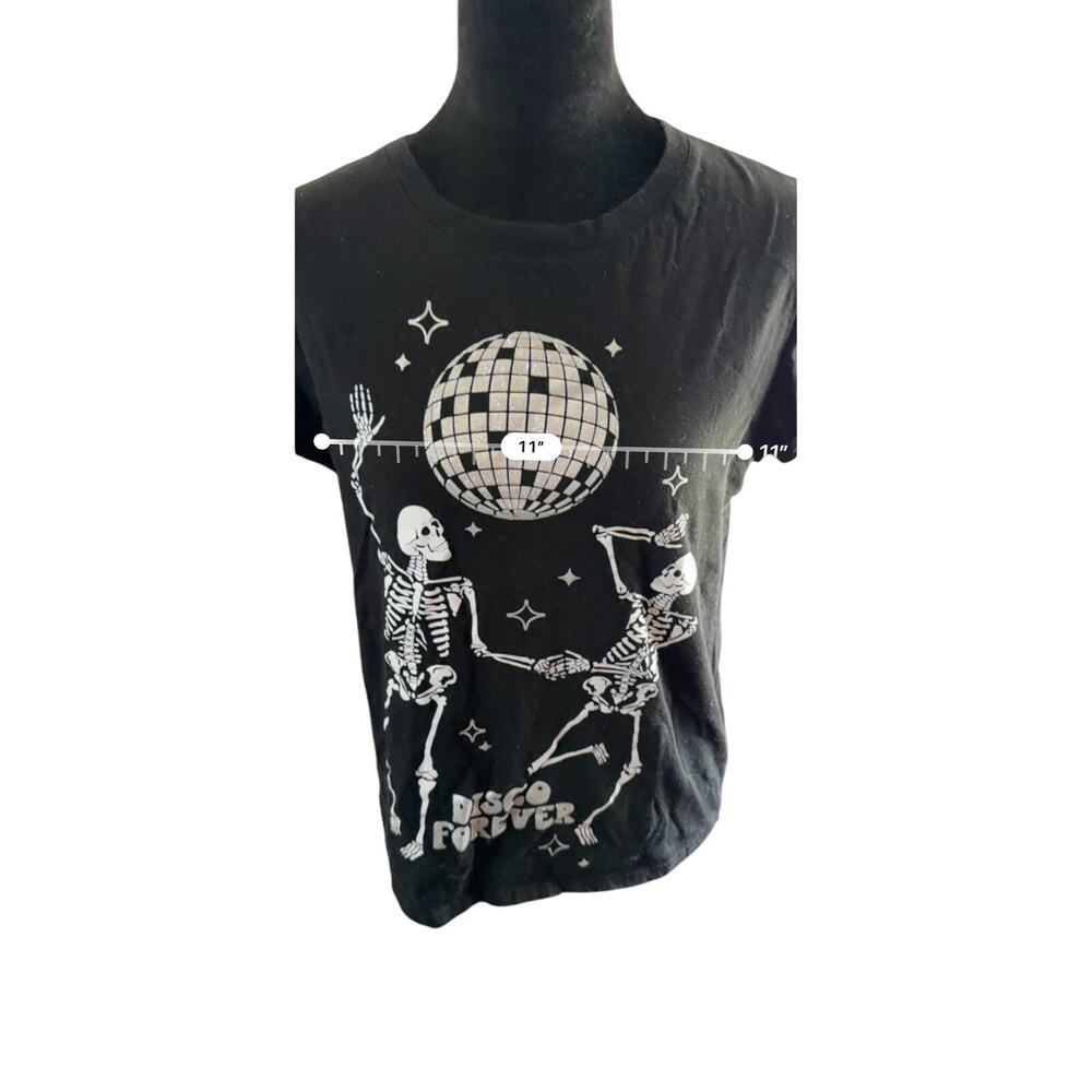 Wound Up Disco Forever Skeleton T-Shirt Junior L 11-13 Halloween Goth Grunge - Picture 7 of 9